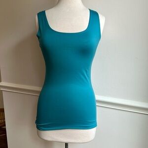 Anue Ligne Scoop neck Tank Top Teal Small EUC